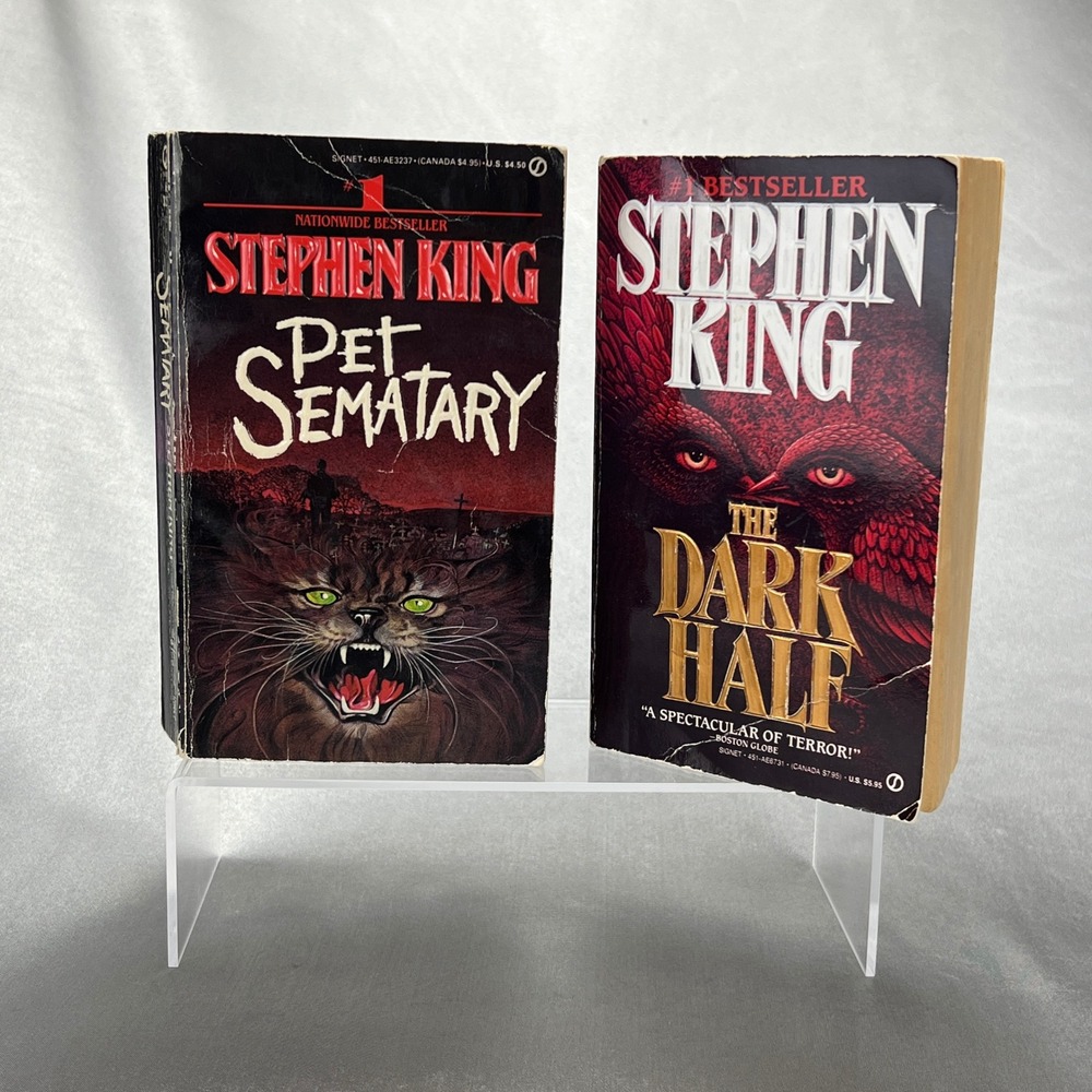 Stephen King Pet Sematary & The Dark Half Signet Mass Market Paperbacks Lot of 2